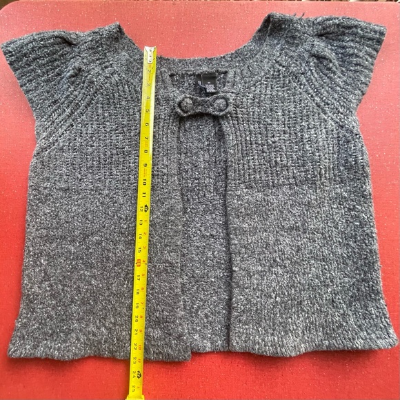 New Directions Woman Open Cardigan Sweater Gray White Tweed Single Button 2X - Picture 7 of 10